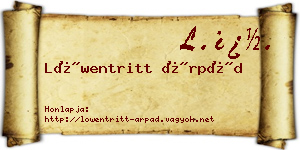 Löwentritt Árpád névjegykártya